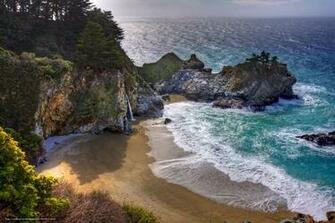 Falls Big Sur Julia Pfeiffer Burns State Park Desktop Wallpaper