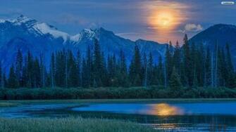 Mountain Lake Sunset Wallpaper