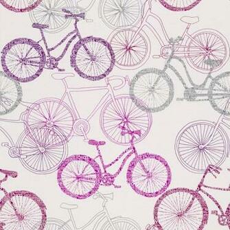Home Bicycle Sketch Pink Silver Wallpaper By Rasch