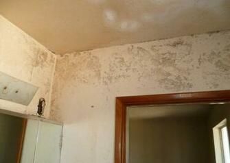 Mold Mildew Bathroom Unfinished Walls Wallpaper Removed Fixer Upper