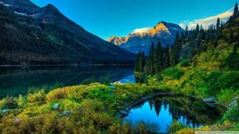 HDr Mountains Lake Wallpaper