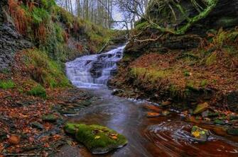 Wallpaper Dean Brook Waterfall Rivington Lancashire