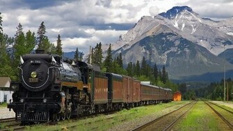 Home Photography HD Wallpaper Train Steam Locomotive Mountains