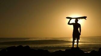 Surfer At Sunset Wallpaper