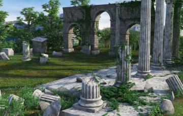 Wallpaper Trees The Ruins Columns Ancient Image