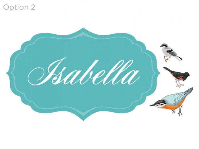 Custom Name Sign With Birds Silk Interiors Wallpaper