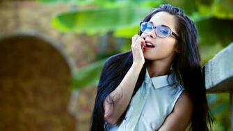 Wallpaper Girl Glasses Hair Thoughtful 4k Ultra