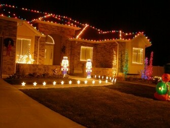 Christmas Lights On House Wallpaper