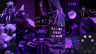 Dark Purple Aesthetic Desktop Wallpaper Collage HD Laptop Computer