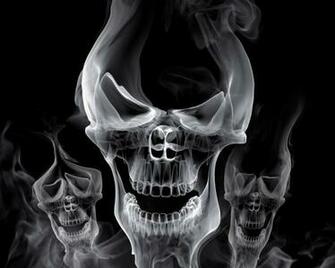 Smoking Skulls Wallpaper Horror Chainimage