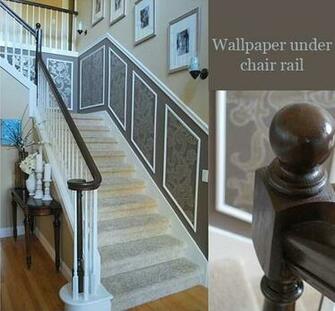 Framed Wallpaper Under Chair Rail Via Centsational Girl