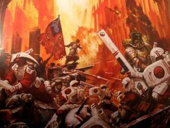 Tau Vs Imperial Guard Wallpaper Image Dark Force Science Fiction Fan