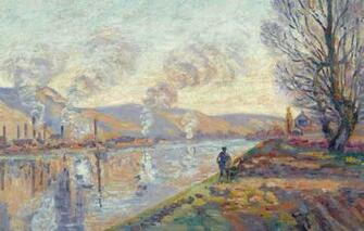 Wallpaper Landscape River Smoke Picture Impressionism Arman