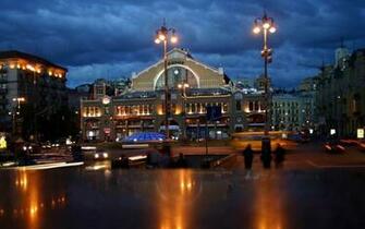 Kiev Night Wallpaper Stock Photos