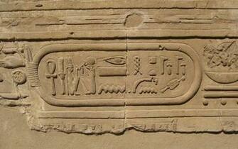 Wall Egyptian Ancient Hieroglyphs Carving Wallpaper