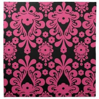 Pink And Black Damask Baby
