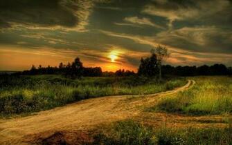 Country Road At Sunset Computer Desktop Wallpaper Pictures