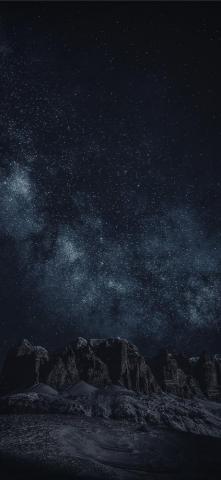 Black Rock Formation During Night Time iPhone X Wallpaper