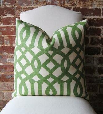 Green Geometric Trellis Print Pillow From Martha And Ash