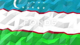 Flag Of Uzbekistan 3d Wallpaper Illustration Footage
