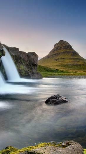 Iceland The Volcano Falls iPhone Wallpaper