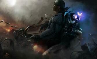 Fiction Soldier Child Shooting Gun Danger Survival Cyber Punk