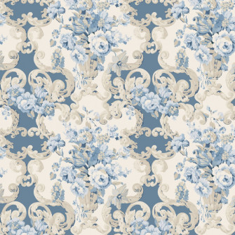 Floral Rococo By Mulberry Home Blue Wallpaper Direct