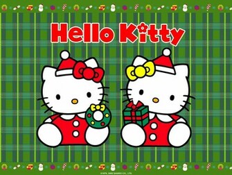 Christmas Hello Kitty Wallpaper Grasscloth