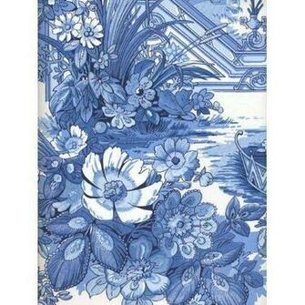 Wallpaper Key Pierre Deux French Country Pavillon Blue Cream Dpx24317w