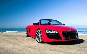 Red Audi R8 Gt In Beach Car Wallpaper HD