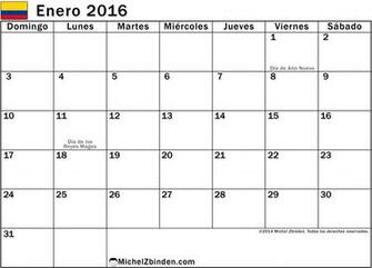 Impresi N Libre Del Calendario Enero Gratis D As Feriados