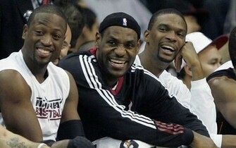 Basketball Lebron James Dwyane Wade Chris Bosh Wallpaper Background