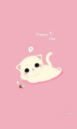 Bigger Cuki Theme Cute Cat Wallpaper For Android Screenshot