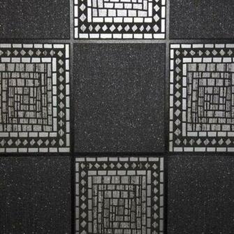 Wallpaper Hampton Mosaic Tile Black Silver Lancashire