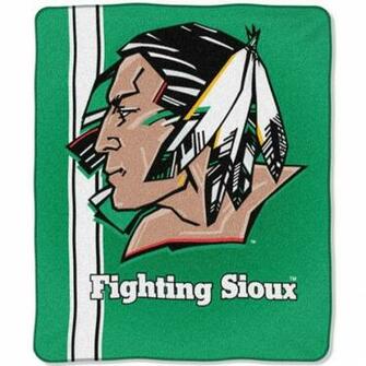 North Dakota Fighting Sioux College Jersey X Raschel Throw