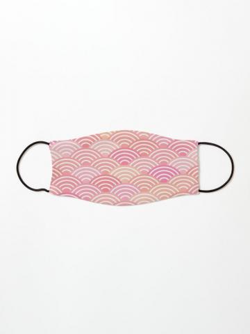 Pink Waves Nature Background With Japanese Seigaiha Wave Circle