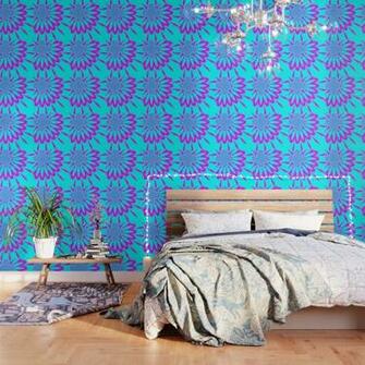 The Modern Flower Turquoise Fushia Wallpaper By Vintageby2sweet