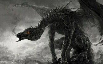 Wallpaper Art Dragon Monster Black And White Monochrome Smoke