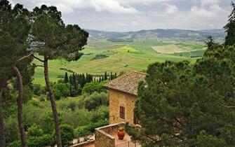 Wallpaper Pienza Tuscany Italy Hill House Villa Tree Desktop