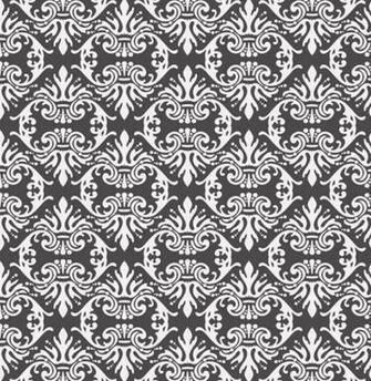 Vintage Black White Damask Pattern Background Vector