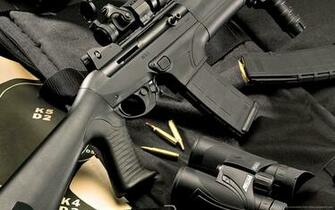 Colt M4 Rifle Shells And Binoculars Wallpaper