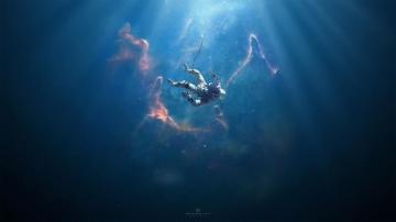 Wallpaper Astronaut Nebula Surreal Stars Space