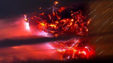 Lightning Storm Rain Clouds Sky Nature Thunderstorm Wallpaper