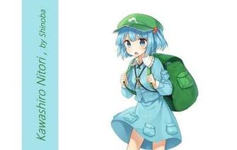 Wallpaper Girl White Background Cap Backpack Touhou Blue Hair