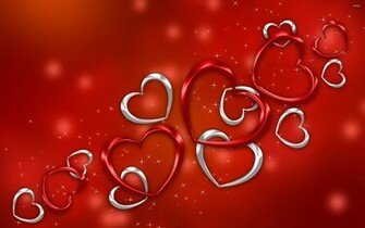 Red And Silver Hearts Wallpaper Holiday