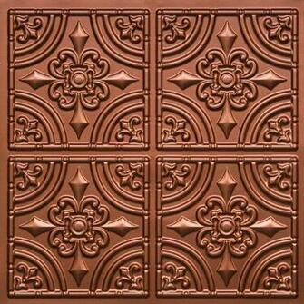 Discounted Victorian Faux Copper Plastic Ceiling Tiles Pvc X24