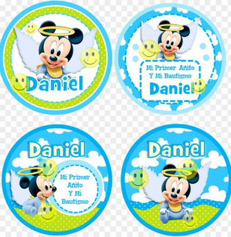 Kit Imprimible Bautismo Mickey Bebe Angelito Con Foto Baby