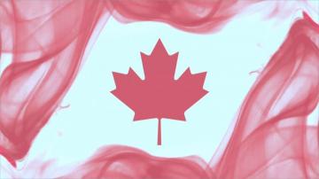 Canadian Flag Formed With Red Smoke On White Background Canada