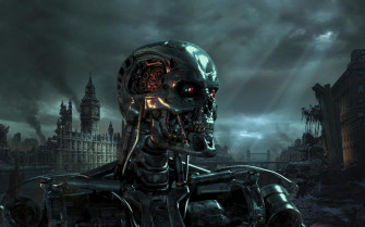 Skulls Terminator Fantasy Art Wallpaper HD