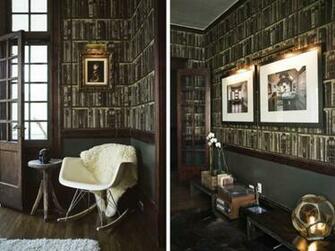 Favorites Bookshelf Printed Wallpaper By